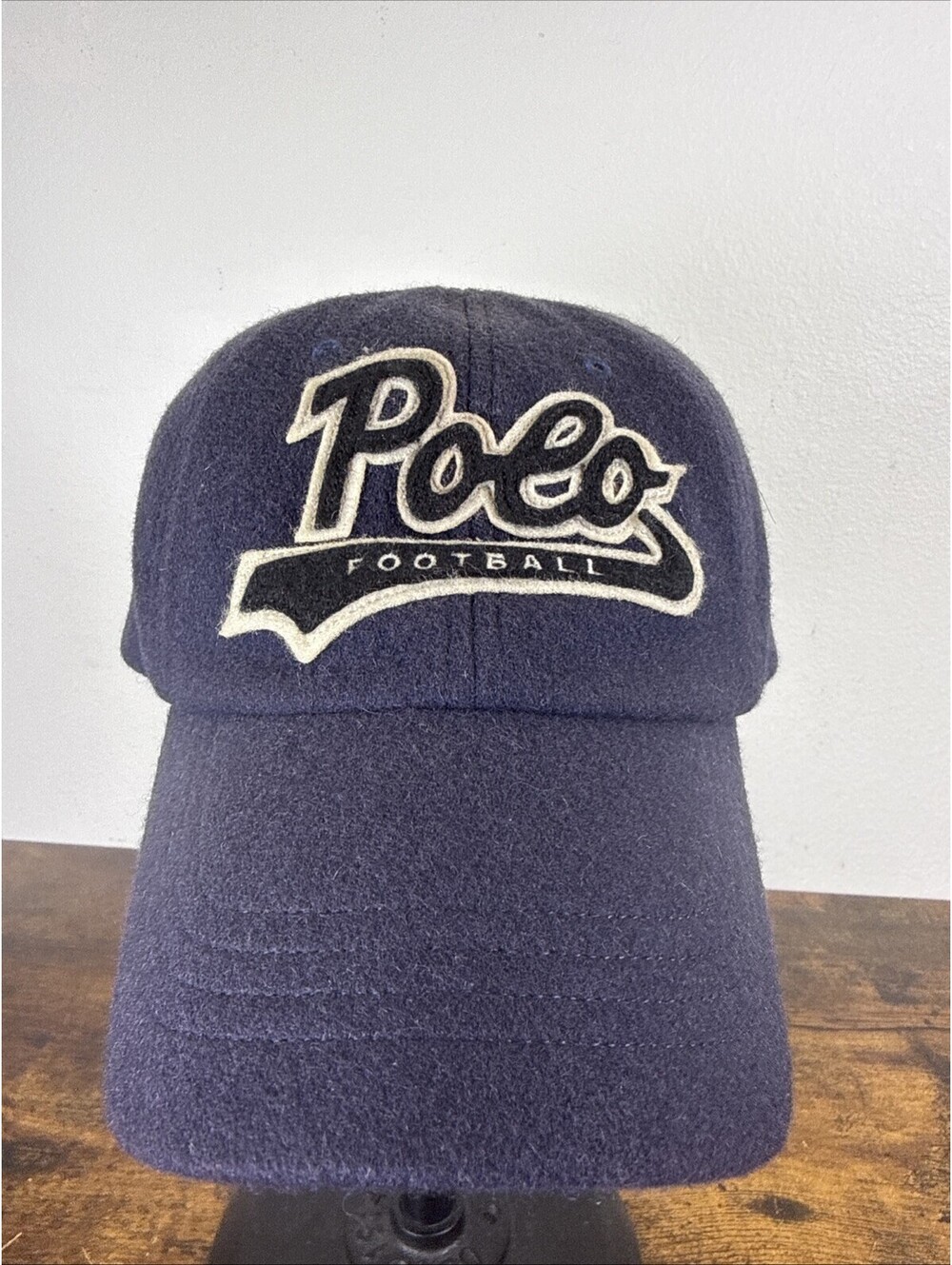 Polo Ralph Lauren Wool Hat Mens One Size Navy Football Baseball Adjustable Cap